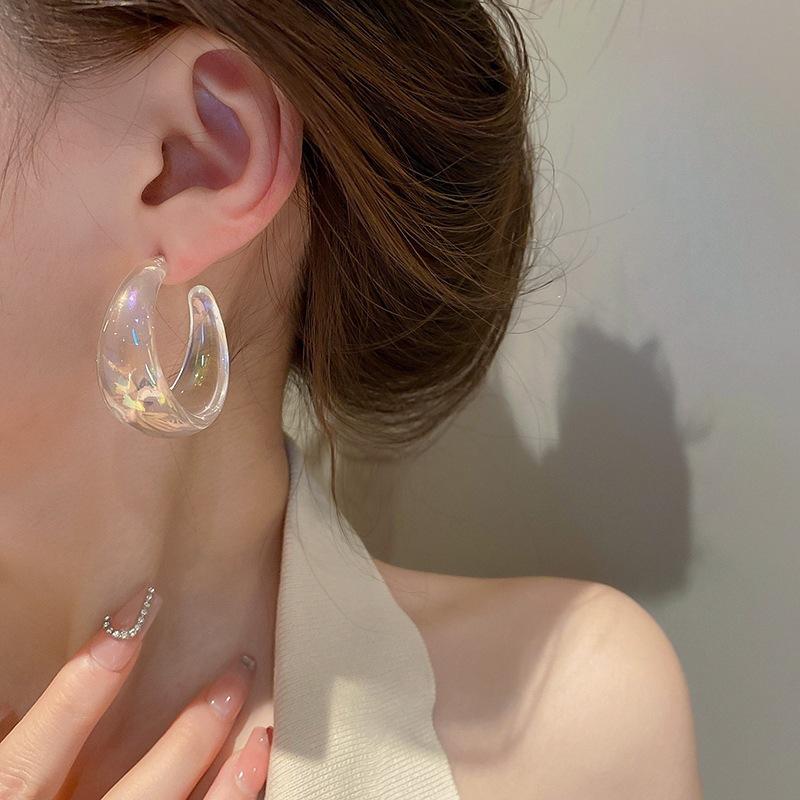 Small Niche Luxury Colorful Earrings, Women'S High-End Earrings, Personalized Cool Style Accessories