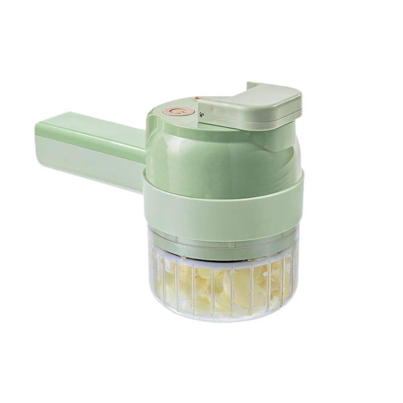 Four-in-One Electric Vegetable Cutter and Chopper: Multifunctional Garlic Masher and Slicer