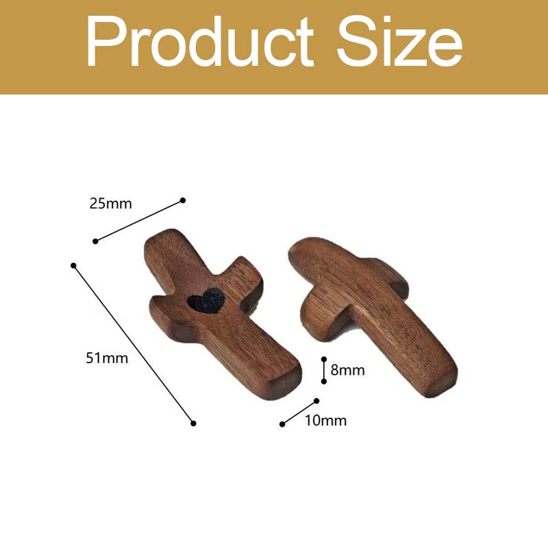 5Pcs Handcrafted Wooden Cross My Heart, Wood Crosses Cross My Heart Wooden, Stress Relief Pocket Cross, Hand Held Cross, Wooden Cross Decoration Gift