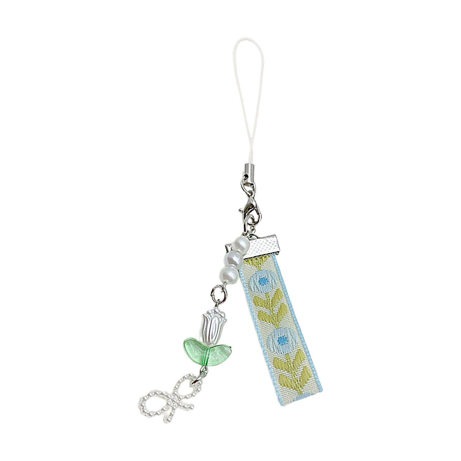 

Модный брелок с подвеской в виде бисера для телефона, уникальный брелок в виде цветка в форме сердца, яркий кулон с бусинами для мобильного телефона