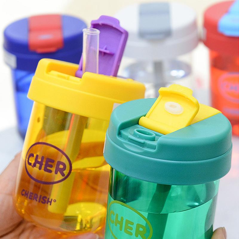 300Ml Mini Straw Water Bottle Anti-Fall Cute Coffee Tea Cup Drinkware Outdoor Portable Sport Water Bottle Cup