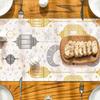 Vintage Moon Star Table Runner Washable Eid Mubarak Table Runner Dinner Table Cloth  Kitchen