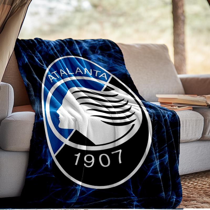 Coperta da Calcio Atalanta Leggera Ideale per il Letto Perfetta per Viaggi, Campeggio, Soggiorni, Uffici, Divani, Regalo di Natale per tifosi