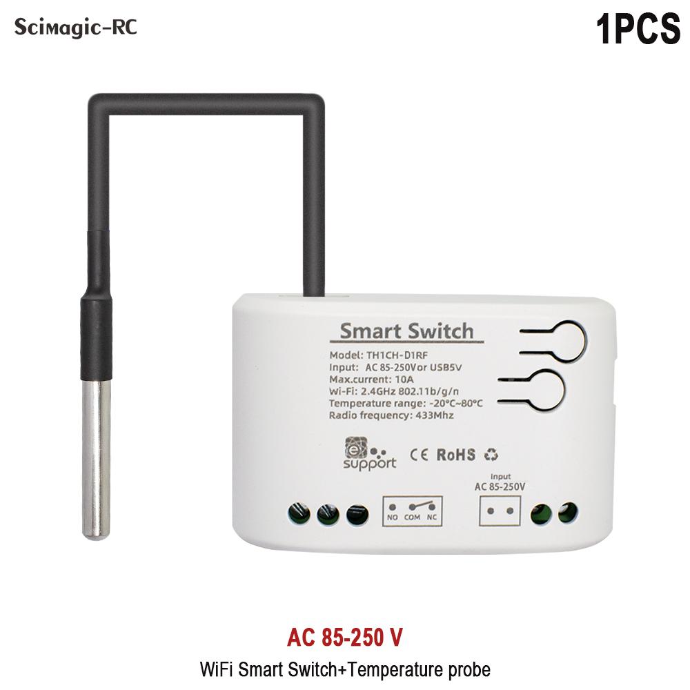 eWeLink WiFi Switch 10A 2200W Wireless Control with Power Consumption Monitoring Temperature and Humidity Thermostat Alexa