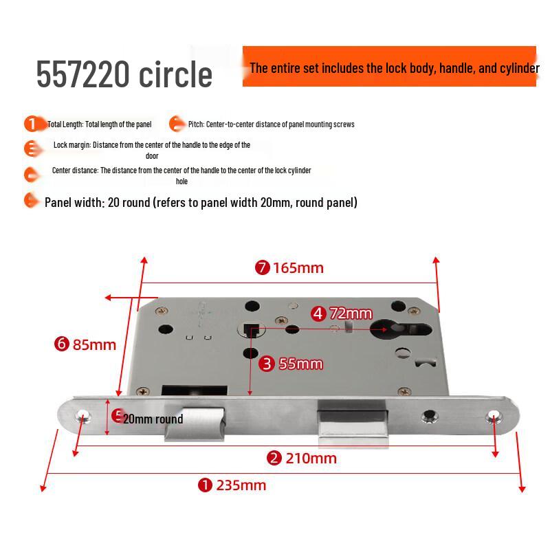 

Aokewen 5572 Stainless Steel Fire Door Lock Set