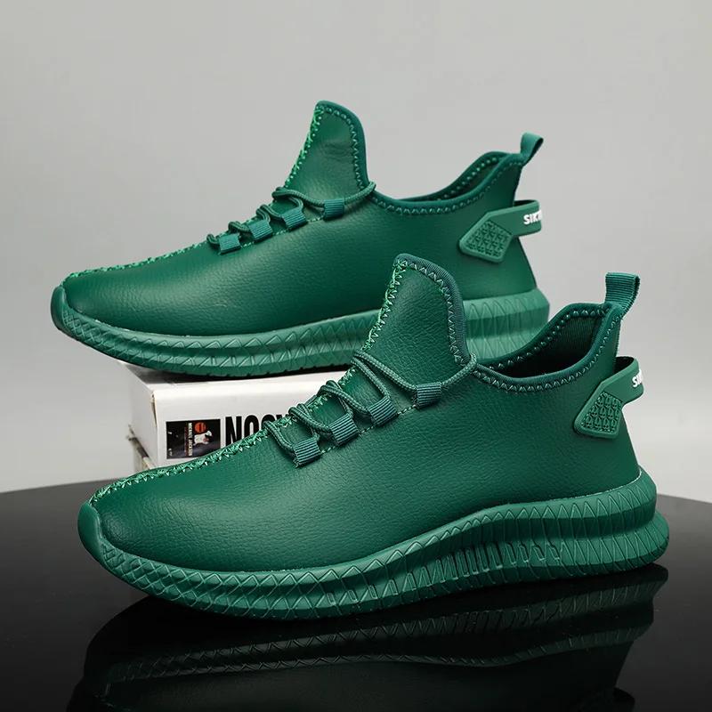 YRZL Męskie Casualowe Sneakersy ze Sztucznej Skóry Wodoodporne Lekkie Wygodne Buty Sportowe Outdoorowe Buty do Koszykówki