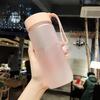 Plastic Water Bottle 600ml Leakproof Matte Reusable Sports Water Bottle with Carry Strap for Fitness Gym School Travel