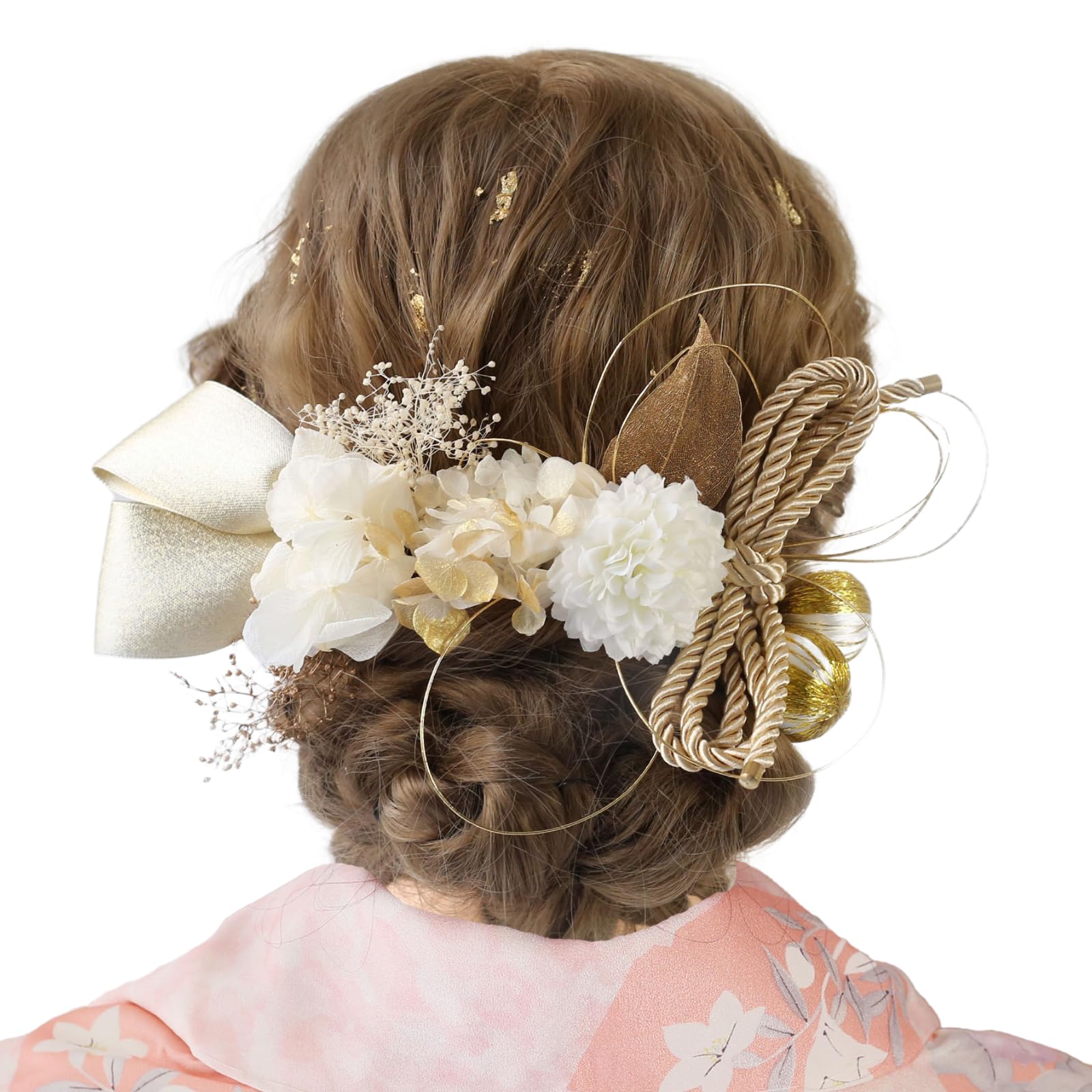 

Bud Flower Hair Ornament - Hair-4B (White) - Suitable for Coming-of-Age Ceremony, Graduation Ceremony, Traditional Japanese Clothing (Kimono,