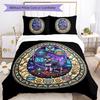 Dog Kingdom Glass Pattern Bedding,Quilt Set Quilt Cover Pillowcase Home Birthday Gift (1 * Duvet Cover + 2 * Pillowcase, Without Core)