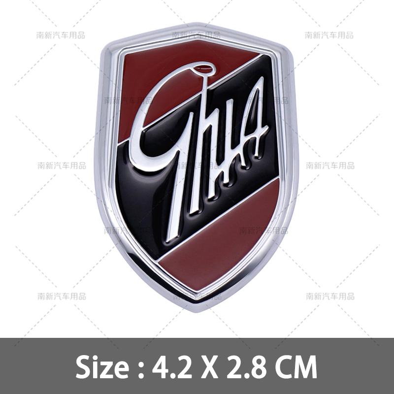 OKM20 Metal GHIA Emblems Side Shield Logo Rear Trunk Stickers for Ford Hatchback Fiesta Escort Mondeo Taurus Ecosport Kuga Edge Focus