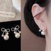 Faux Pearl Jewelry Elegant Fashion Earrings Drop Earrings For Women Sophisticated Bow Pearl Earrings For Special Occasion Gifts