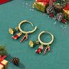 Red Series Original 925 Sterling Silver Snowflake Christmas Hoop Earrings For Women Wedding Christmas Festive Jewelry Gift