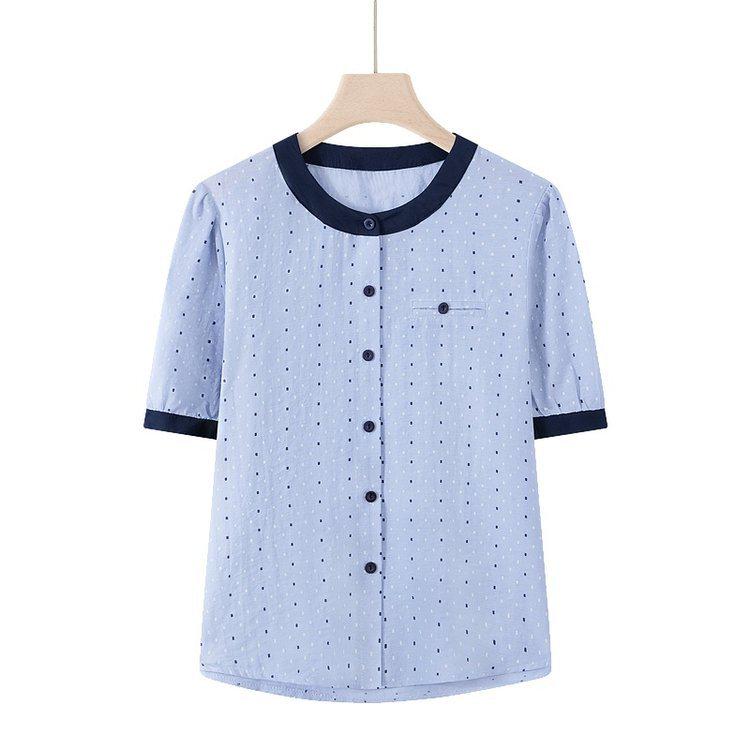 

Women s Plus Size Polka Dot Short Sleeve T-Shirt - Casual Top for Middle-Aged & Elderly 3XL