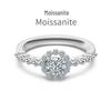 Moissanit S925 Sterling Silber Damenring - D Farbe, Super Glanz, Geometrisches Wassertropfen-Design, Ideal für Hochzeiten und Bankette