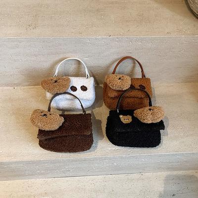 Cute Plush Trend Women's New Autumn and Winter Personality One Shoulder Hand Carrying Fluffy Small Square Bag Woman