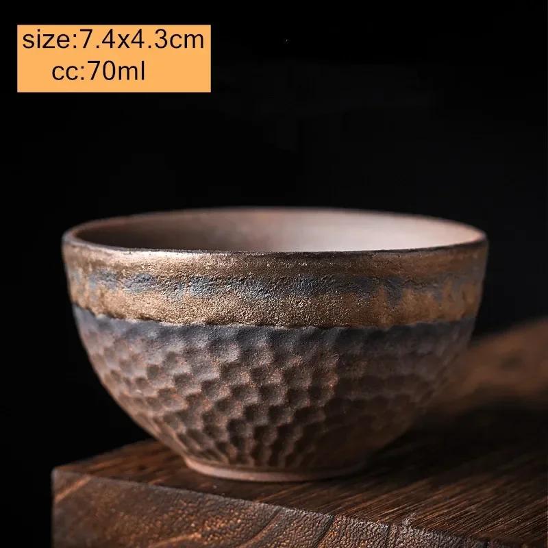 1 Adet Çin Vintage Seramik Çay Fincanı El Yapımı Kaba Seramik Çay Kasesi Ev Tipi Çay Takımı Usta Çay Fincanı Seyahat Kişisel Fincan