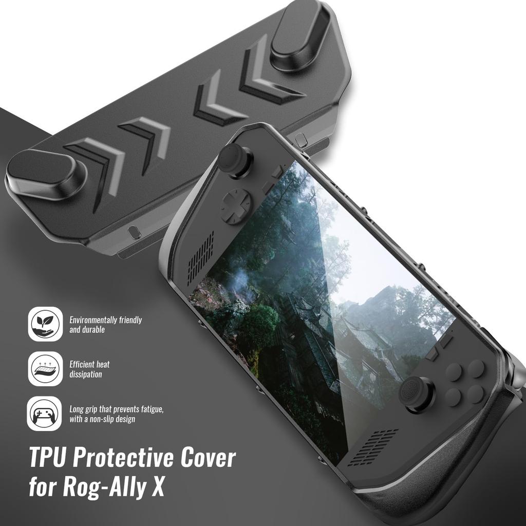 XBERSTAR ROG Ally-Abdeckungsfall für ASUS ROG Ally X 2024, Schutzhülle, Gesichtsabdeckung, verstärkte Folie, Tastenabdeckungssatz für Asus Rog Ally X 2024 Handheld