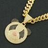 Fashion Animal 3D Iced Out Panda Cartoon Pendant Cuban Chain Cute Animal Unisex Hip Hop Statement Jewelry Alloy Gift