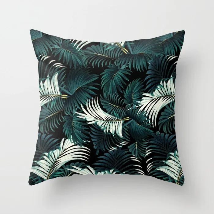 Tropical Palm Leaf Coniferous Decorative Double-Sided Polyester Cushion Cover Pineapple Yellow Green Car Throwing Pillowcase