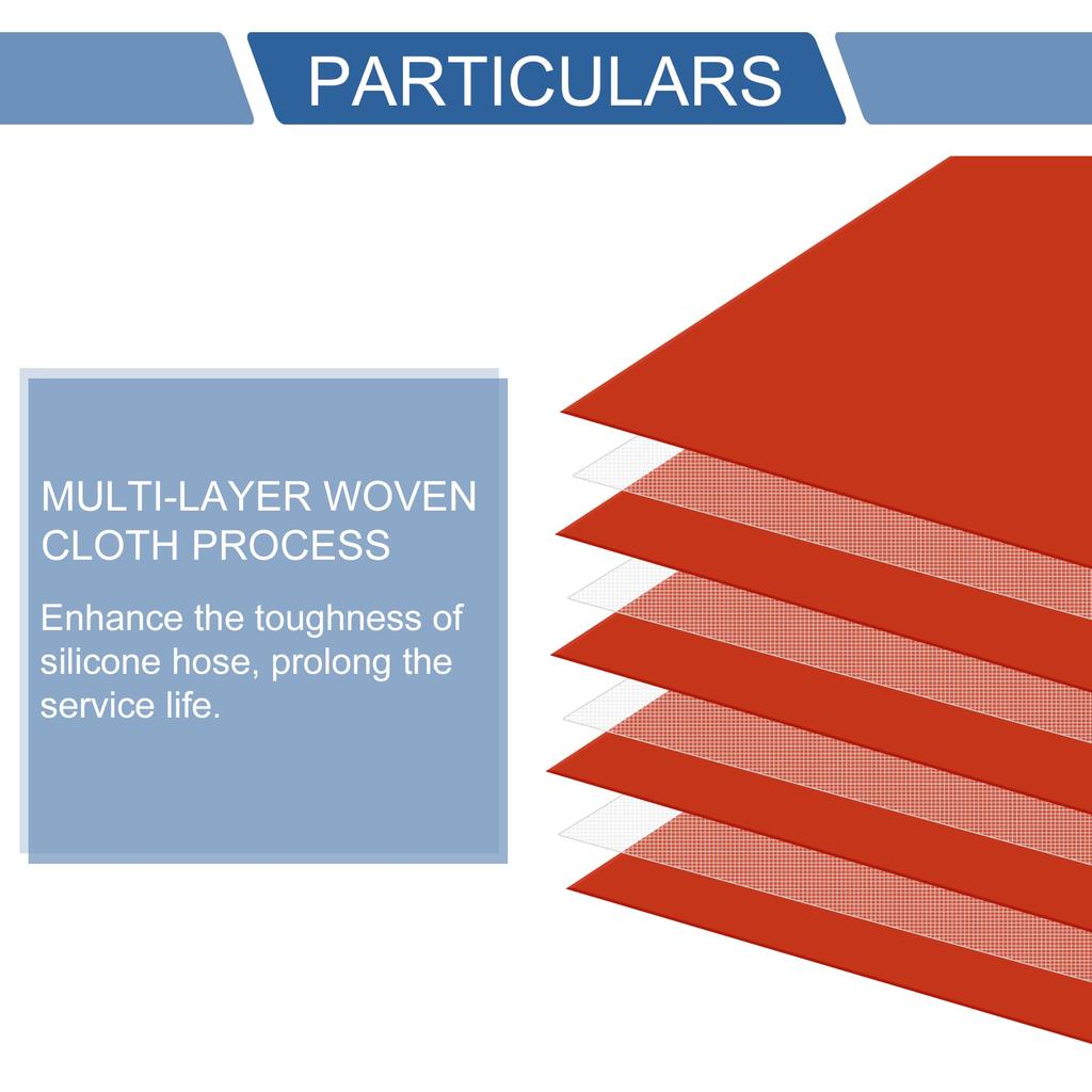 X AUTOHAUX 1 Piece Inner Diameter 57-63mm/224"-248" Length 102mm/402" Black Red Car Silicone Hose