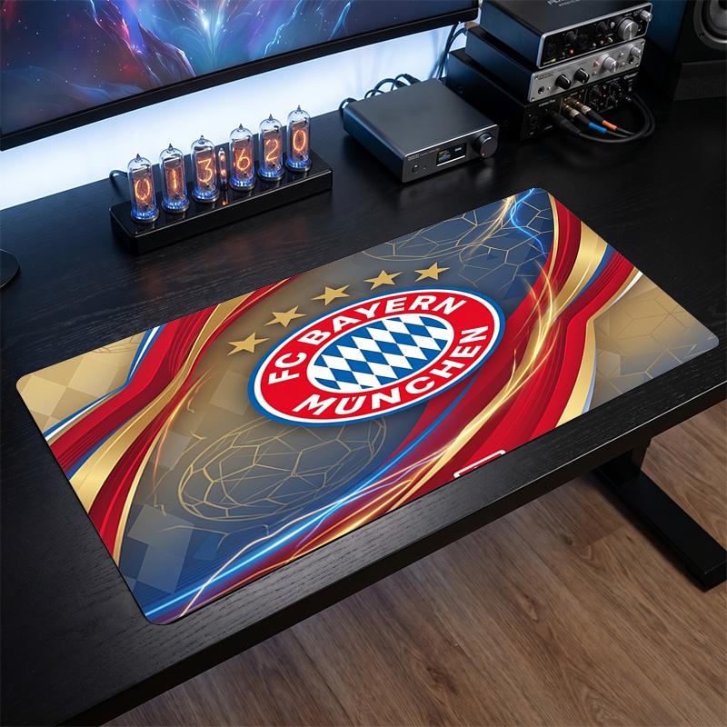Bayern München Themenmuster Mauspads, Fußball Logo Design XXL Gaming Schreibtischmatte Rutschfeste Computer-Mauspad 30cmx60cm（11.8x23.6inch）