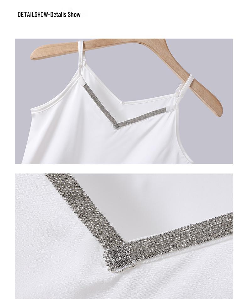 2026 Spring Elastic Faux Silk Open Back Camisole Vest for Women