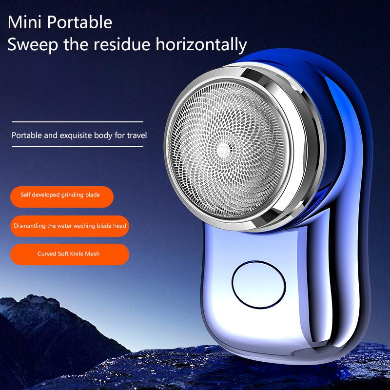 1Pc Mini Shaver For Men Travel Pocket Size Electric Shaving Washable Rechargeable Cordless Trimmer Knives Face Beard Razor