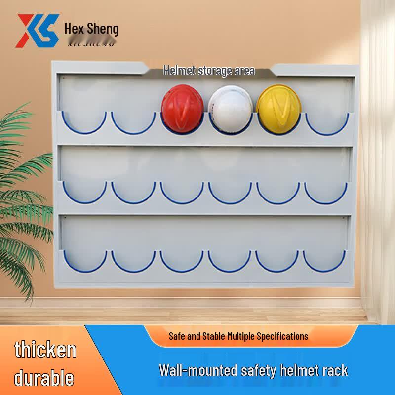 Wall-Mounted Safety Helmet Storage Rack