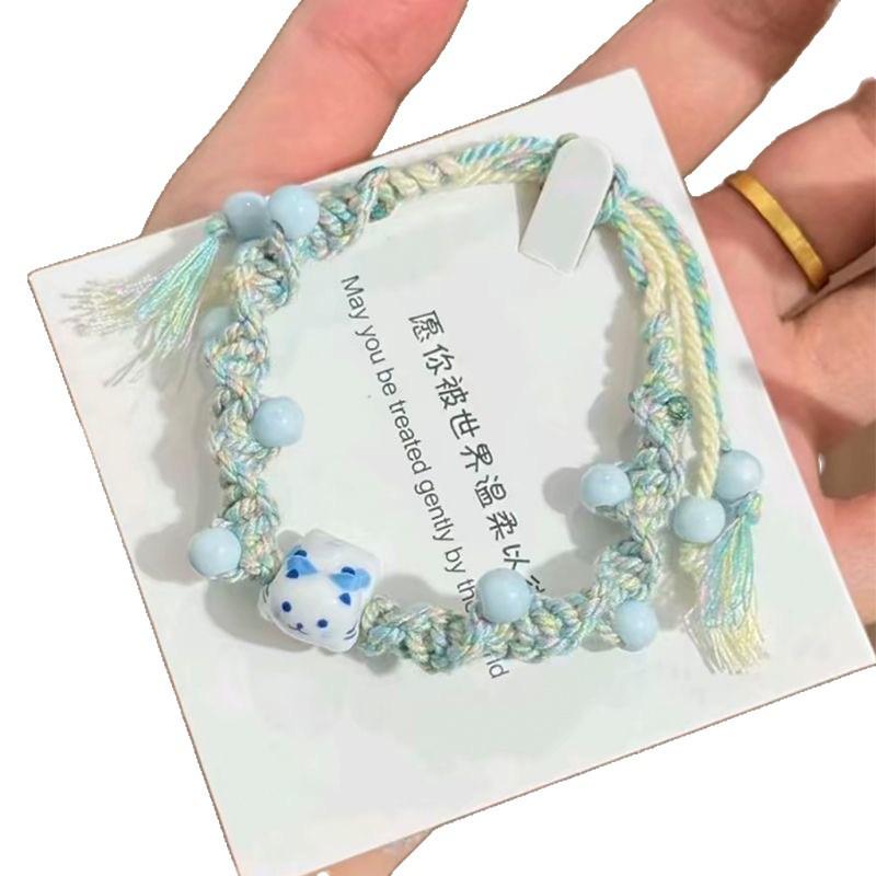 Handmade Adjustable Cartoon Cat Bracelet for Couples & Friends - Ideal Girlfriend Gift