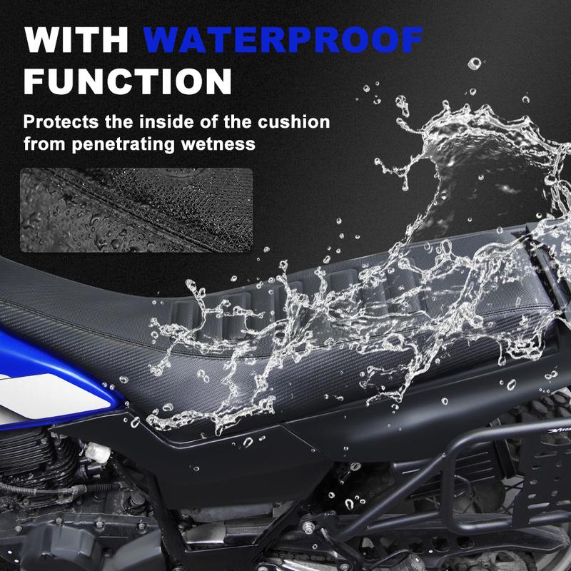For Yamaha TW200 TW 200 1987-2024 Motorcycle Striped Grip Gripper Seat Cover PVC Leather Waterproof Seat Saddle Cushion Cover
