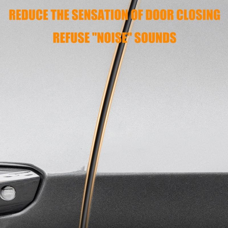 2Pcs Car Door Seal Strips Rubber Noise Reduction Trim Automotive Rubber Sealing Strips Set Suitable for Dashboard Space