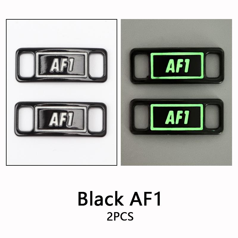 New AF1 Luminous Shoelaces Buckle Sneaker Decorations Glowing Metal Lock for Shoelace DIY Laces Chapa Shoe Accessories 2pcs/pair