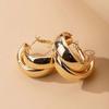 2026 New Fashion Metal Geometric Round Circle Hoop Earrings for Women Vintage Gold Color C-Shaped Statement Earring Jewelry Gift
