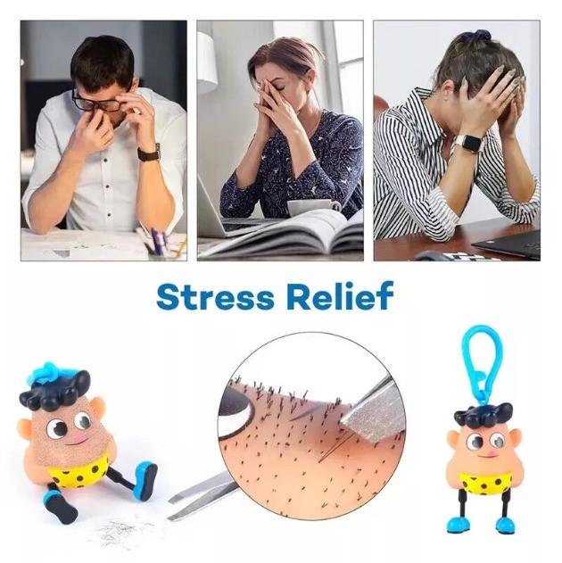 Mr Plucky Blackhead Squeezing Plucking Stress Relief Toy  Beard Removal Hair