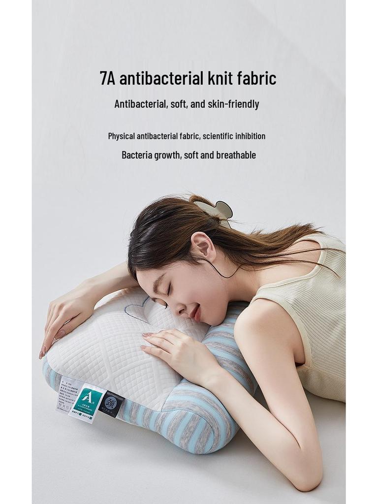 7A Antibacterial Anti-Slip Neck Protection Pillow Core - Sleep Aid for Students and Adults, Home Use, Non-Deforming, Pair Pack