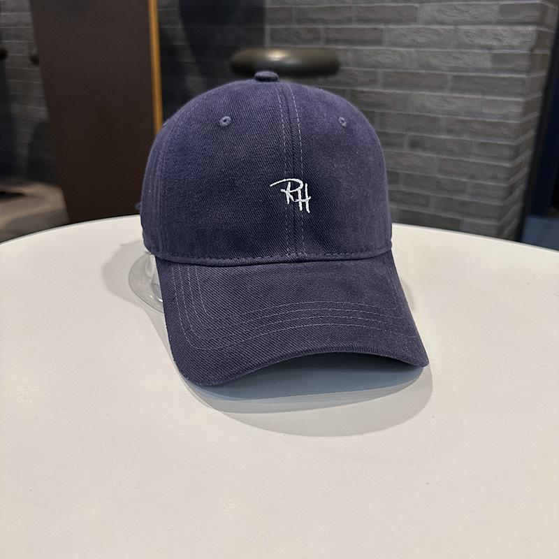 Unisex Trendy Hat With Letter Embroidery Baseball Cap Summerkorean Style Simple Versatile Couple Baseball Cap With Visor