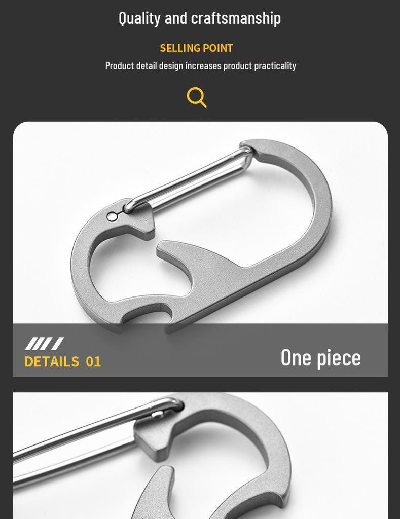 Titanium Alloy Multifunctional Car Keychain & Bottle Opener for Outdoor Use
