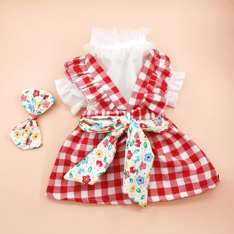 

Осенне-зимнее клетчатое платье, комплект с рубашкой для собак, юбка с шлейкой для собак, школьный наряд для домашних собак, рождественский костюм, платья для собак маленьких собак XL