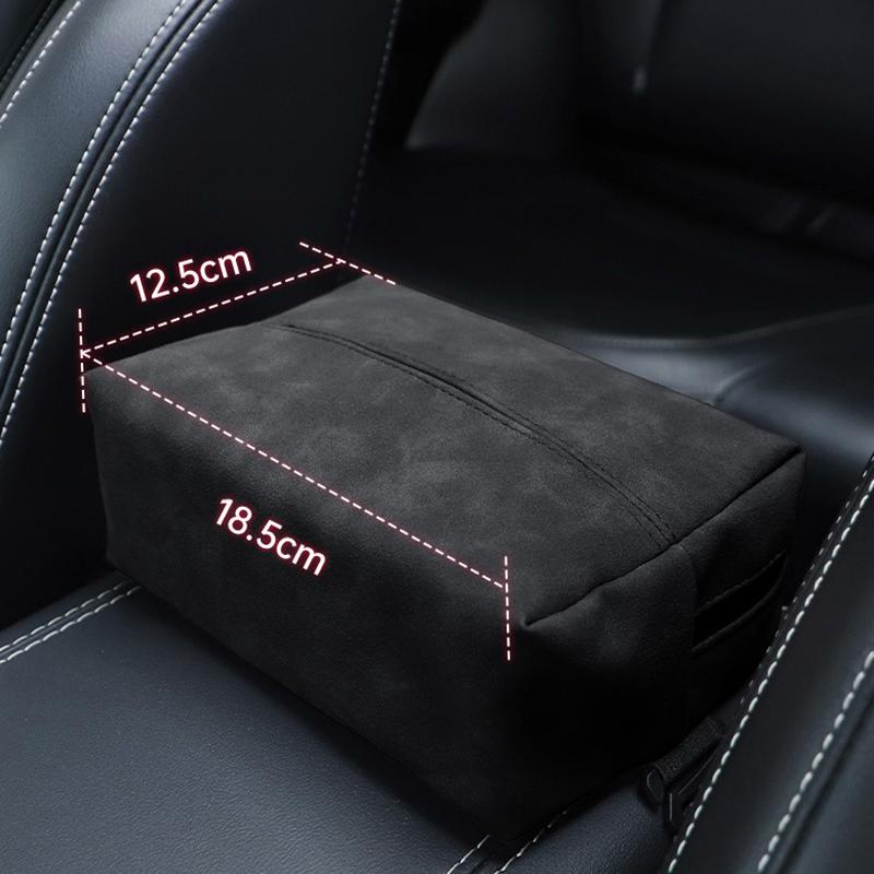 Car Tissue Box Holder Nappa Leather Car Center Console Armrest Napkin Box Sun Visor Backseat Tissue Case With Fix Strap