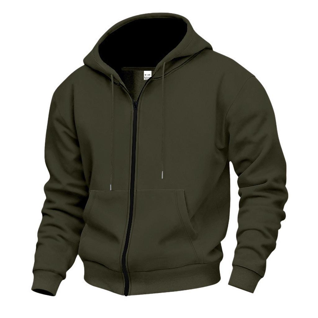 Herrkollektion för fritid och sportfleece Håll varm Fler fickor Huva Hoody Jacka