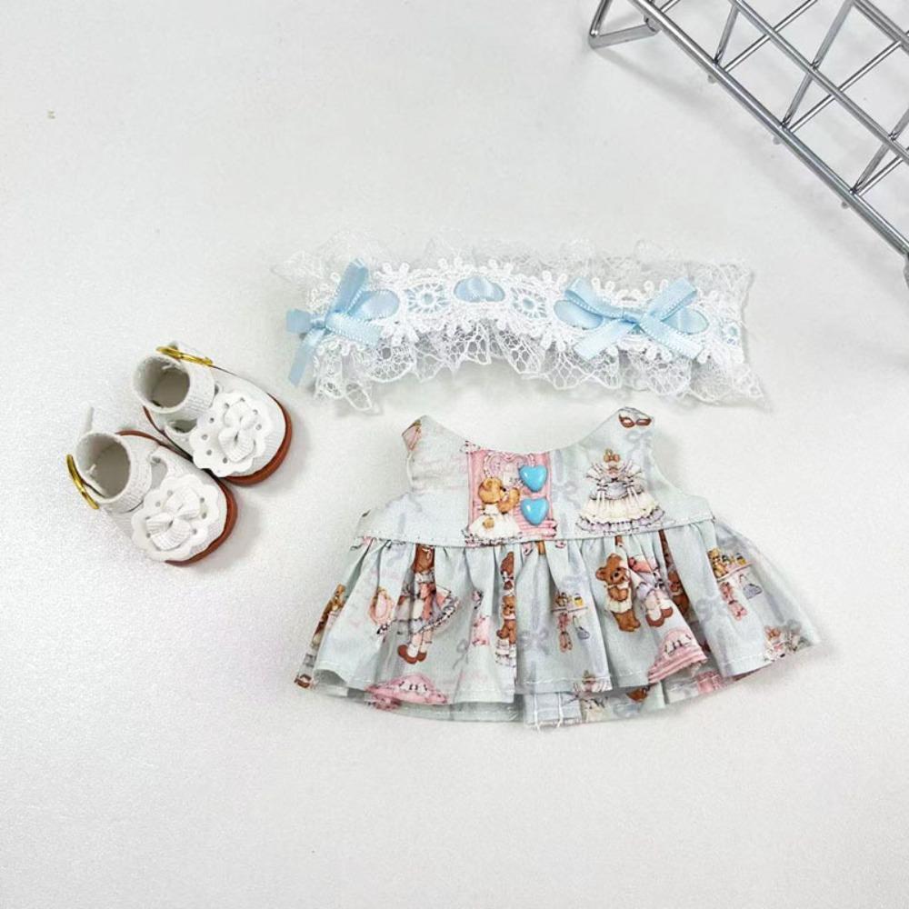 

Lolita Sitting Party Labubu Dress Suit Labubu Time Clothes Cotton Doll Accessories синий