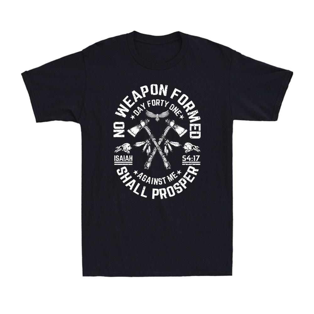No Weapon Formed Against Me Shall Prosper Christian Faith Vintage Men s T-Shirt XXXXL