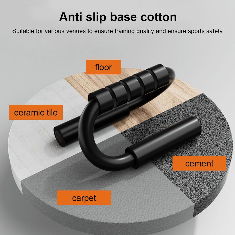 S Shape Push-up Handles No-Slip Foam Handle Push Up Stand Aluminium Alloy Exercise Board Home Fitness Chest Training Equipment