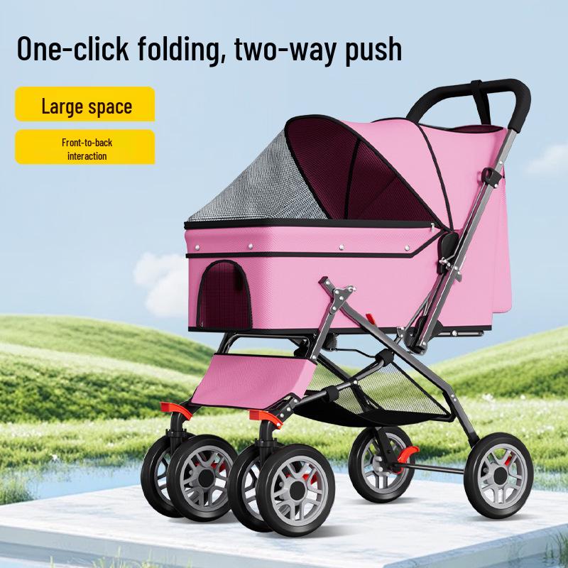 Foldable Lightweight Pet Stroller for Small & Medium Dogs and Cats