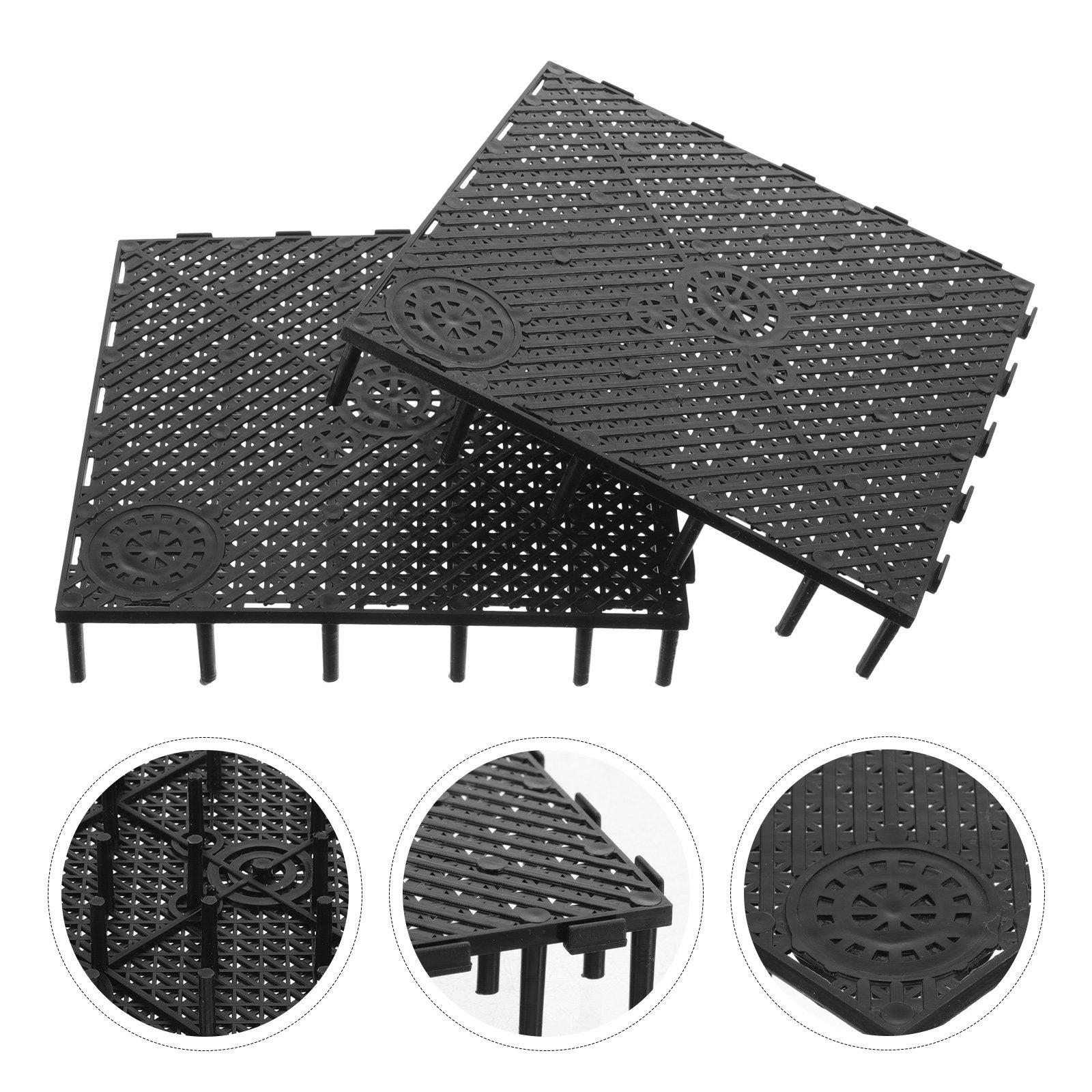 20Pcs Fish Tank Bottom Filter PVC Filter Plate Splicing Assembly Aquarium Isolation Black Fish Tank Isolation Plate Bottom 15X15X2.7CM