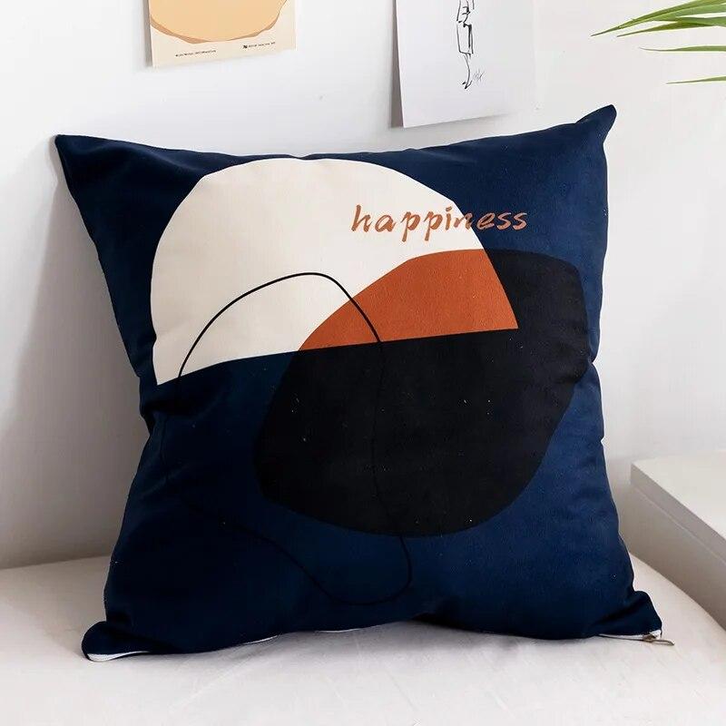 Minimalist Creative Abstract Line Pillowcase Peach Lemon Pear Fruit  Sofa Office Seat Cushion Cover Home Decoration