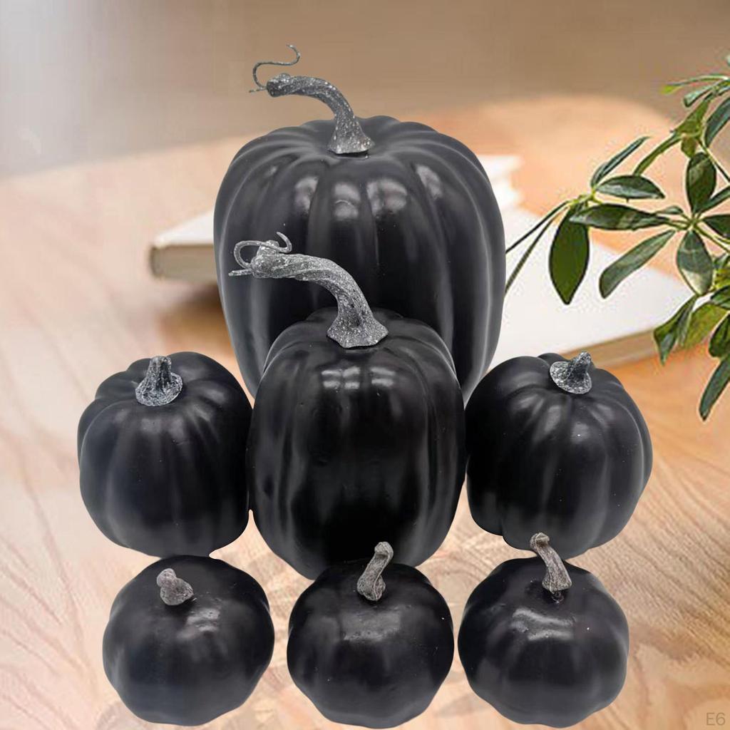 7Pcs Decorative Pumpkin Artificial Decoration Statue Decor for
