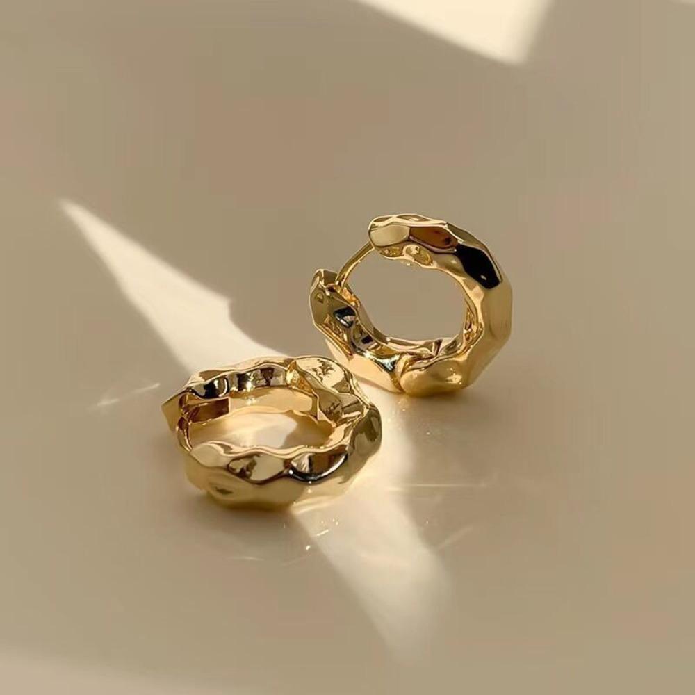 Golden Circle Earrings for Women 2025 New Ear Buckles, Light Luxury, High-end Sensory Ring Earrings, No Need To Pick Earrings When Sleeping