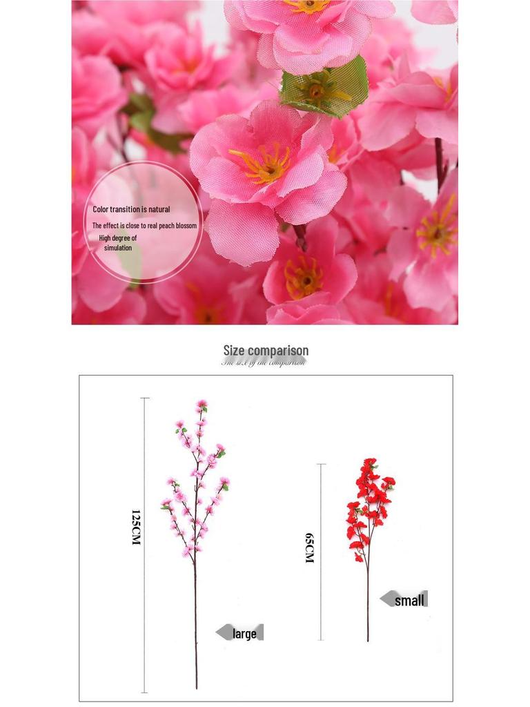 Silk Peach, Plum, and Cherry Blossom Arrangement – Indoor Floor Decoration
