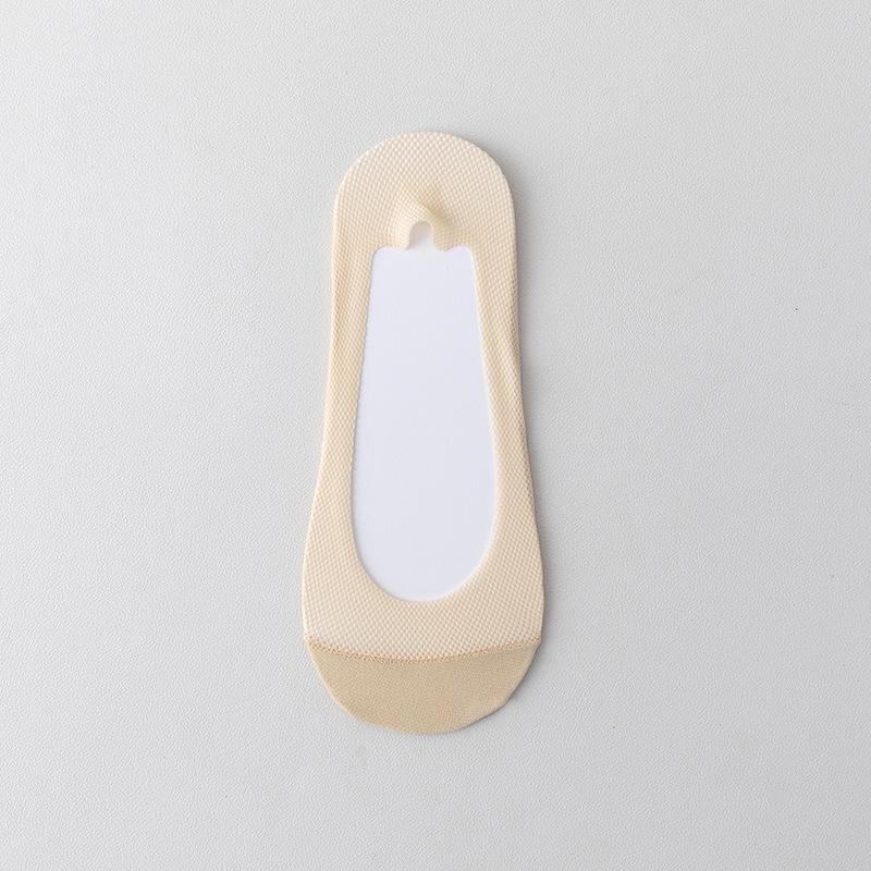 Ice Silk Boat Socks for Women's Summer, Thin Anti-slip and Non-slip-off, Cotton Sole, Summer Shallow Mouth Invisible Socks